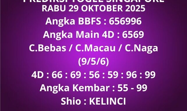 Prediksi Togel Singapore Prediksi Togel Singapore