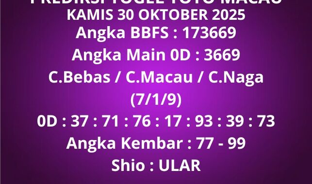 Prediksi Togel Toto Macau Prediksi Togel Toto Macau