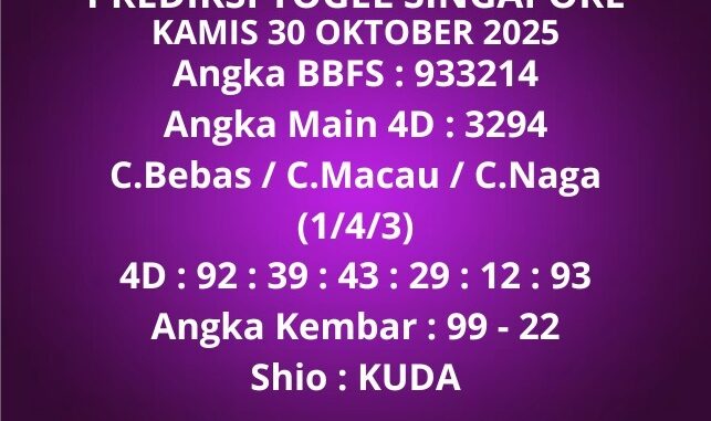 Prediksi Togel Singapore Prediksi Togel Singapore