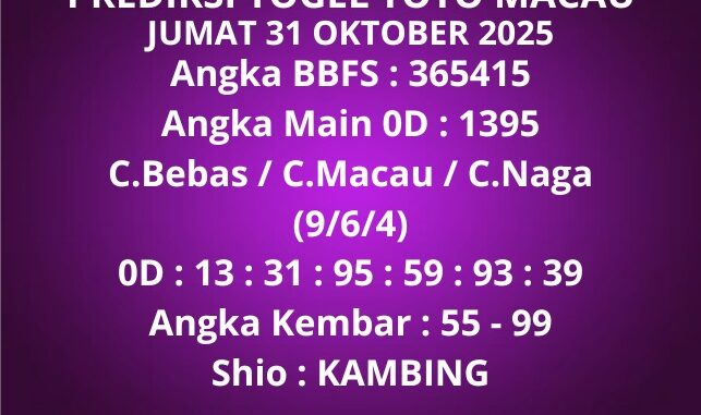 Prediksi Togel Toto Macau Prediksi Togel Toto Macau