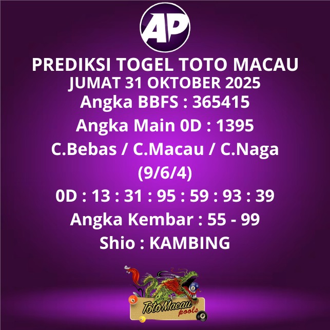 Prediksi Togel Toto Macau