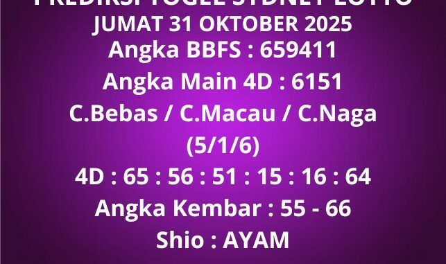 Prediksi Togel Sydney Lotto Prediksi Togel Sydney Lotto