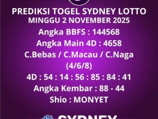 Prediksi Togel Sydney Lotto