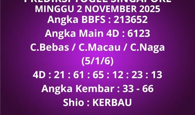 Prediksi Togel Singapore