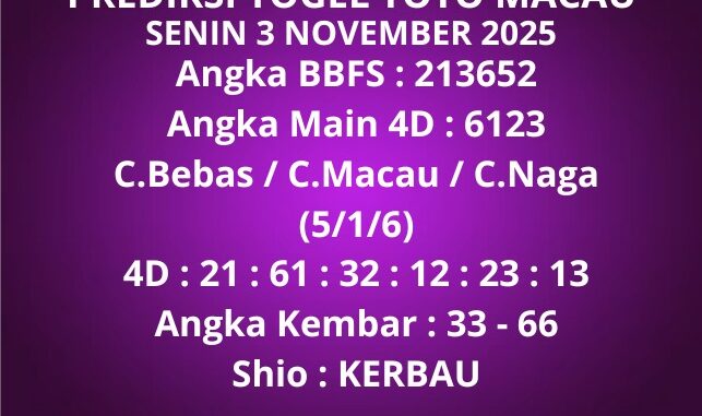 Prediksi Togel Toto Macau