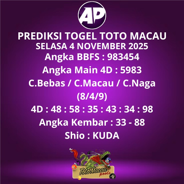 Prediksi Togel Toto Macau