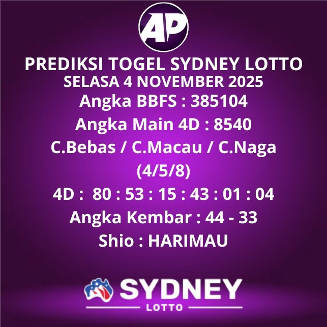 Prediksi Togel Sydney Lotto