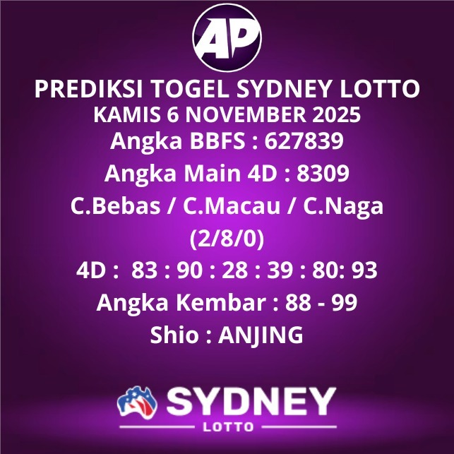 Prediksi Togel Sydney Lotto