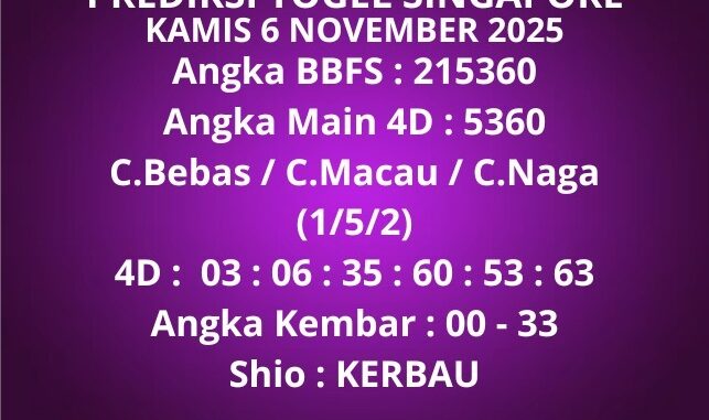 Prediksi Togel Singapore