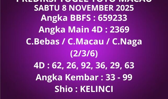Prediksi Togel Toto Macau