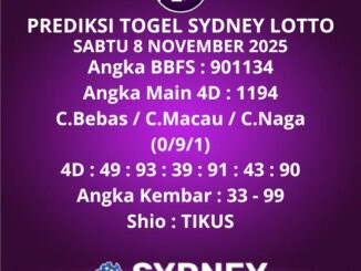 Prediksi Togel Sydney Lotto