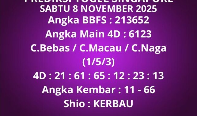 Prediksi Togel Singapore