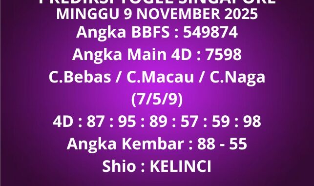 Prediksi Togel Singapore