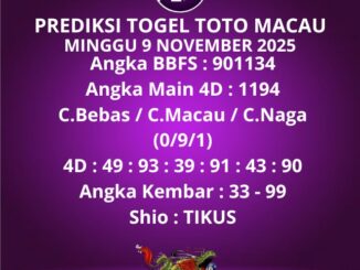 Prediksi Togel Toto Macau