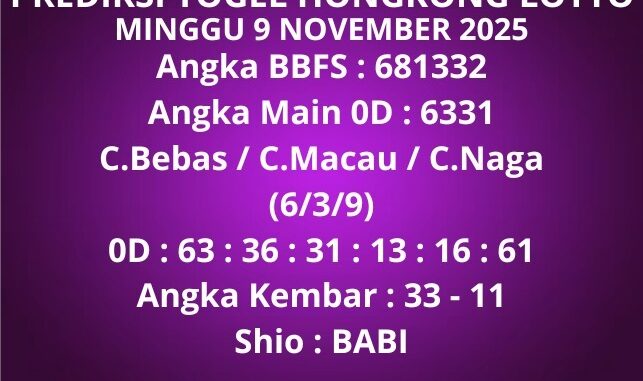 Prediksi Togel Hongkong Lotto