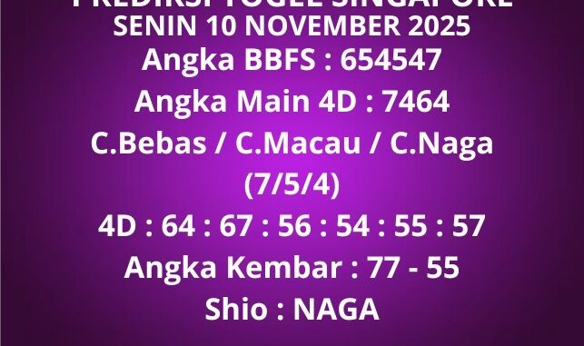 Prediksi Togel Singapore