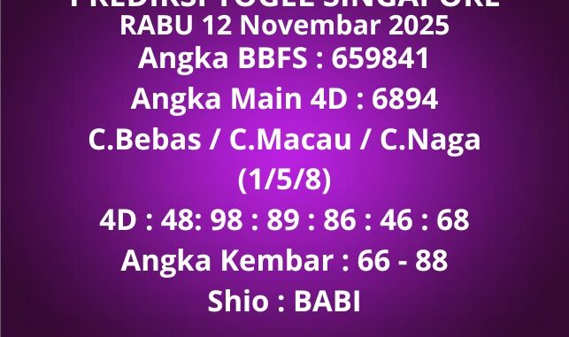 Prediksi Togel Singapore
