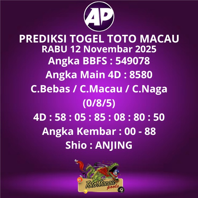 Prediksi Togel Toto Macau