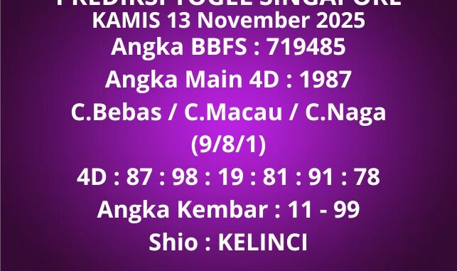 Prediksi Togel Singapore