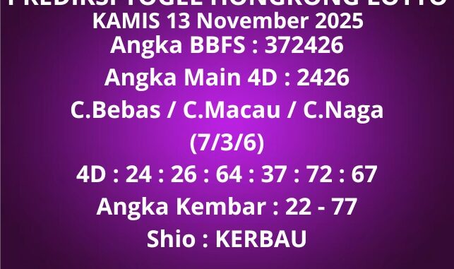 Prediksi Togel Hongkong Lotto