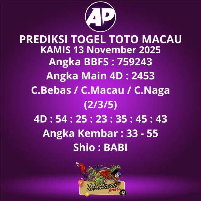 Prediksi Togel Toto Macau