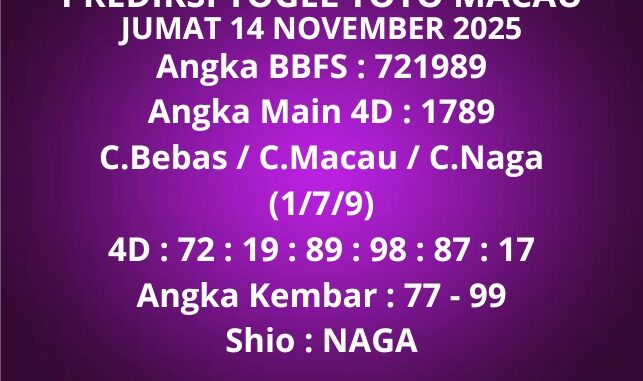 Prediksi Togel Toto Macau