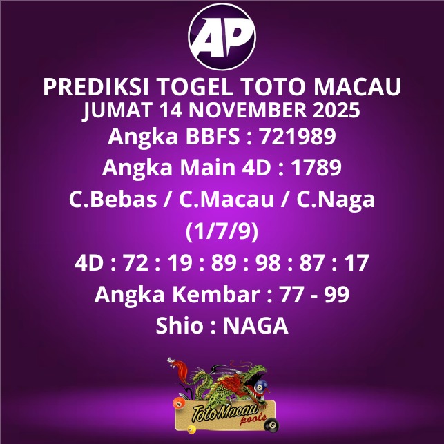 Prediksi Togel Toto Macau