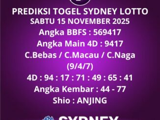 Prediksi Togel Sydney Lotto