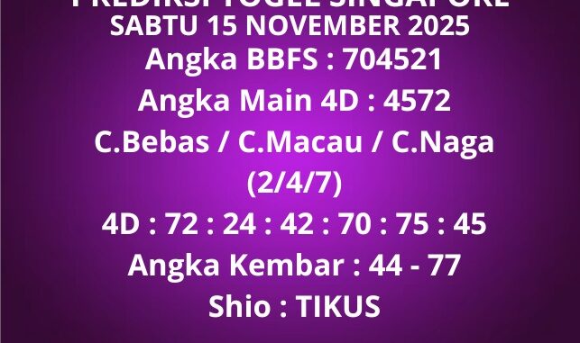 Prediksi Togel Singapore