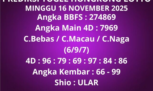 Prediksi Togel Hongkong Lotto