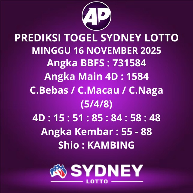 Prediksi Togel Sydney Lotto