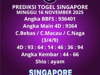 Prediksi Togel Singapore