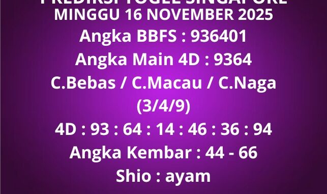 Prediksi Togel Singapore