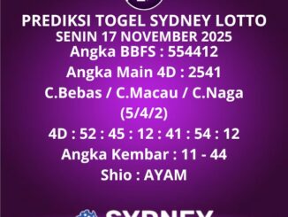 Prediksi Togel Sydney Lotto