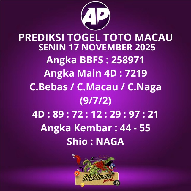 Prediksi Togel Toto Macau