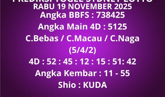 Prediksi Togel Sydney Lotto