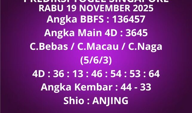 Prediksi Togel Singapore