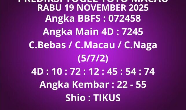 Prediksi Togel Toto Macau