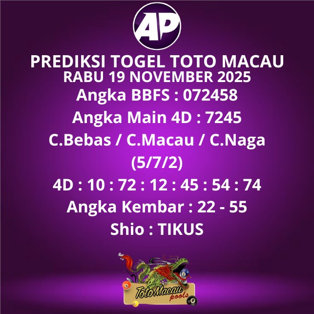 Prediksi Togel Toto Macau
