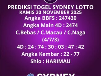 Prediksi Togel Sydney Lotto