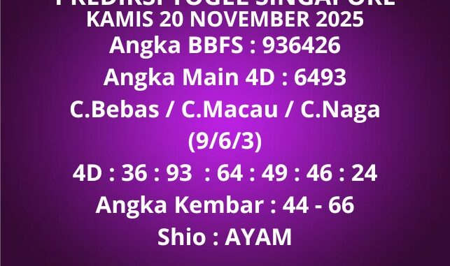 Prediksi Togel Singapore