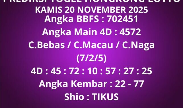 Prediksi Togel Hongkong Lotto