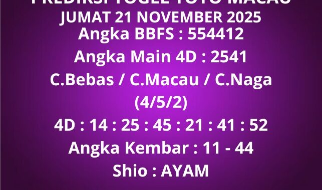 Prediksi Togel Toto Macau