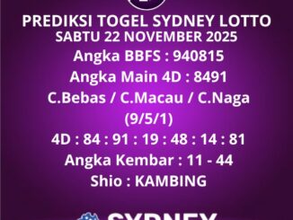 Prediksi Togel Sydney Lotto