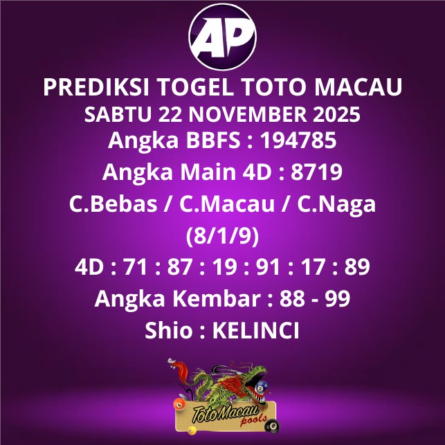 Prediksi Togel Toto Macau