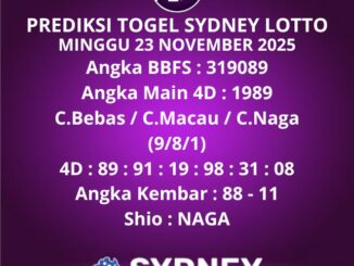 Prediksi Togel Sydney Lotto