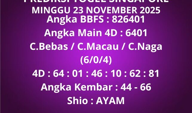 Prediksi Togel Singapore