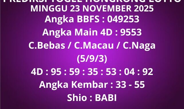 Prediksi Togel Hongkong Lotto