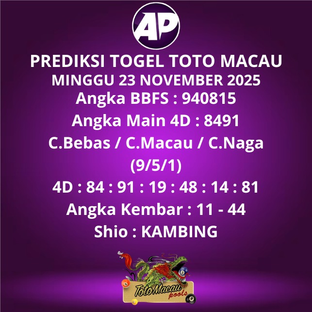 Prediksi Togel Toto Macau