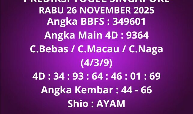 Prediksi Togel Singapore